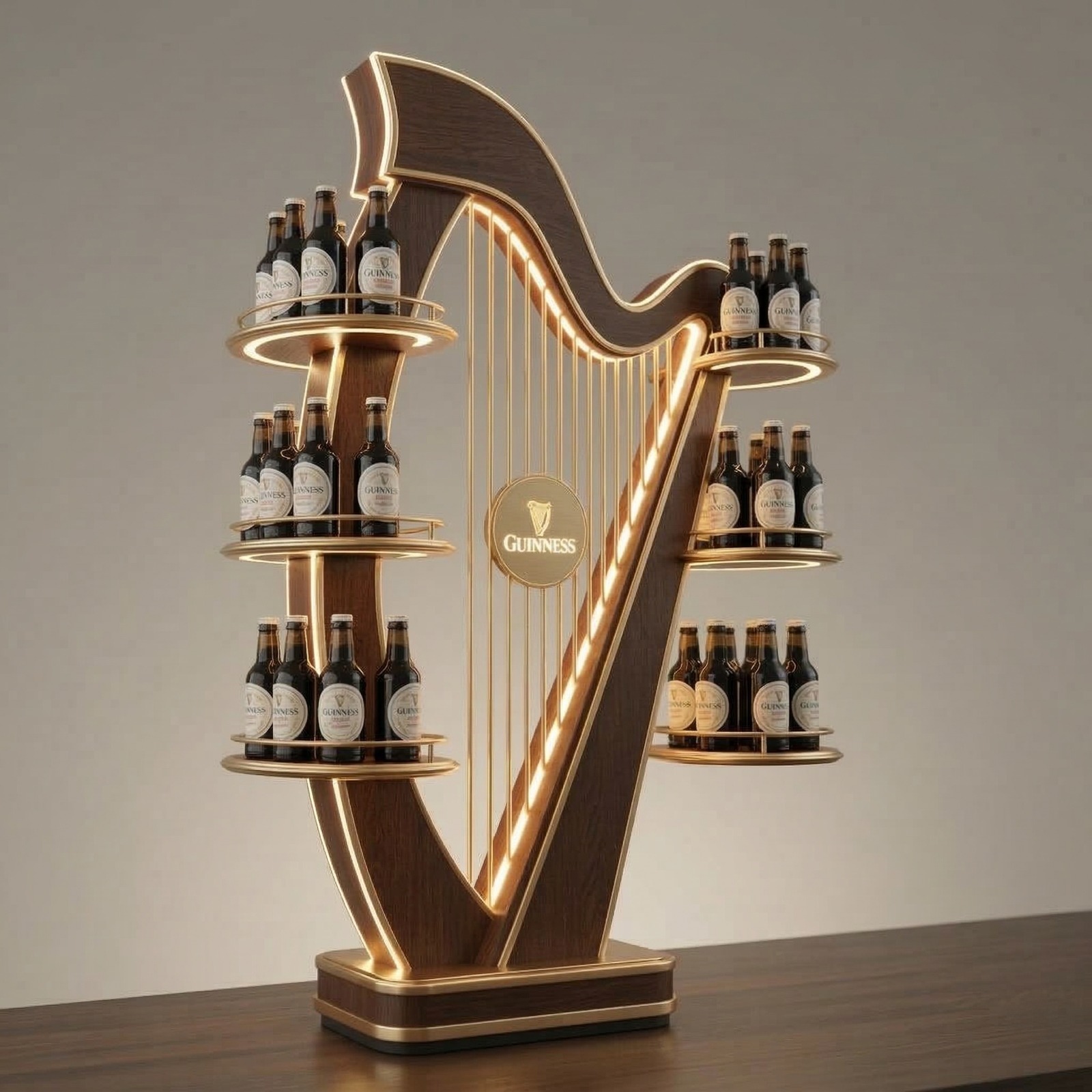 Guinness — Illuminated harp display