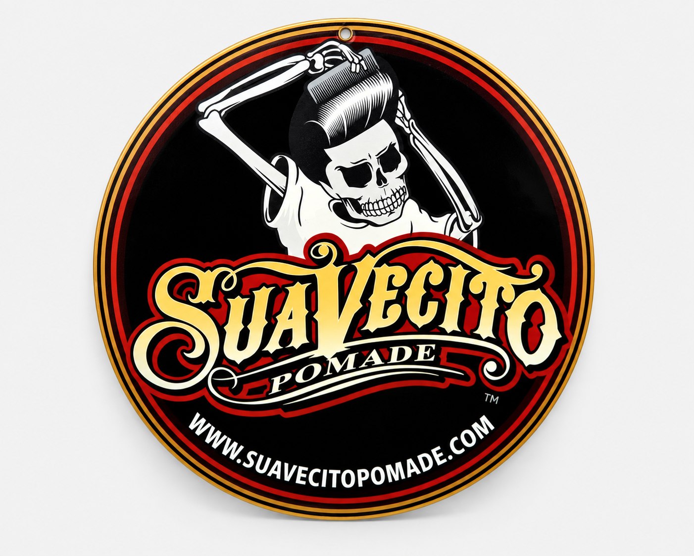 Suavecito round tin sign — Signs & Illuminated Signage
