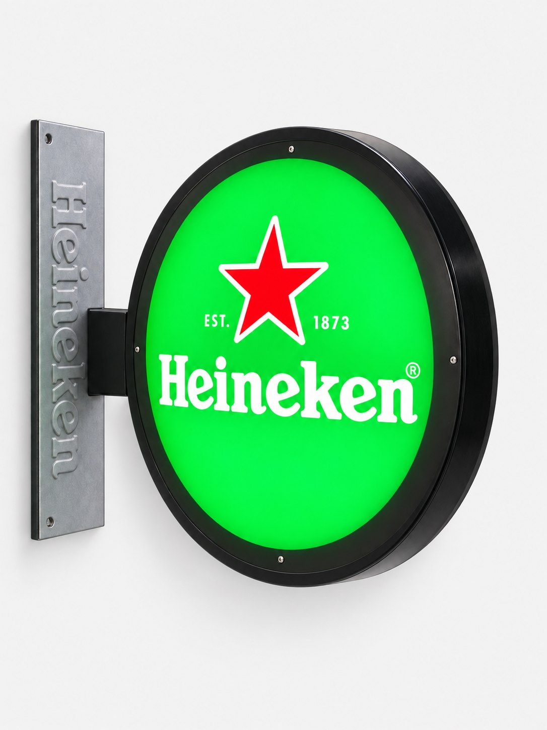 Heineken green disc metal flange sign — Signs & Illuminated Signage